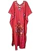 Boho Kaftan Coral Kashmiri Embroidered Kaftans Moroccan Silk Caftan Abaya Dress Xl