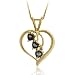 Vermeil (24K Gold over Sterling Silver) Genuine Mystic Topaz Stone Diamond Heart Pendant