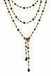 Necklace - N312 - Lariat Style - Glass Beads ~ Mixed Topaz (Browns) 60"