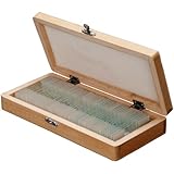 AmScope 50 PC Zoology Botany Entomology Prepared Microscope Slides in Wooden Case