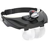 Carson Optical Pro Series MagniVisor Deluxe Head-Worn LED Lighted Magnifier with 4 Different Lenses