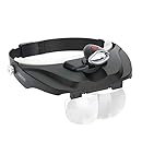 Carson Optical Pro Series MagniVisor Deluxe Head-Worn LED Lighted Magnifier with 4 Different Lenses (1.5x, 2x, 2.5x, 3x) (CP-60)