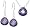 Sterling Silver Purple Cubic Zirconia Pendant & Earring Set