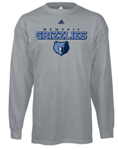 Memphis Grizzlies Grey adidas True Logo Long Sleeve T-Shirt