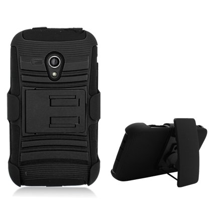 [Buy World]for Samsung Galaxy Rush M830 Black Armor, w/ Black Belt Clip & Black Stand