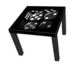Beistelltisch mit schwarzen Tischbeinen und Motiv Black Dices