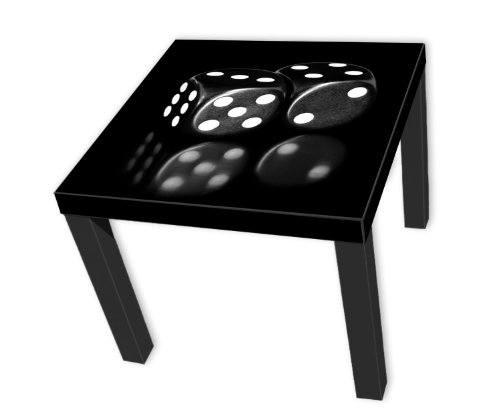 Beistelltisch mit schwarzen Tischbeinen und Motiv Black Dices