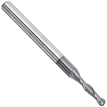 Melin Tool AMG-M-M-B Carbide Ball Nose End Mills, Metric, AlTiN Finish, 30 Degree Helix, For Use With Cast Iron, Plastics, Steel/Steel Alloys, Titanium/Titanium Alloys