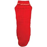 Fashion Pet Classic Medium Cable Dog Sweater, Red