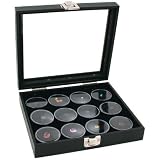 Glass Top Jewelry Display Case 12 Gem Jar Insert New