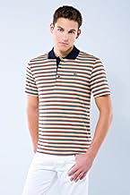 Short Sleeve Multi-color Jersey Stripe Polo