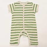 OCEAN＆GROUND（オーシャンアンドグラウンド) 半袖ロンパース ボーダー_グリーン 70