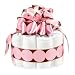 Pink & Brown Polka Dot Ribbon 1 Tier New Baby Girl Diaper Cake