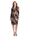 Anne Klein Womens Leo Bias Streak Print Polo Dress