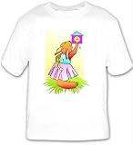 T-shirt with kid, body, individuals, individual, squirrel, setting, humans, girl, person, human, persons, cuckoo, clock, people, child