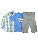 Timberland "Canoe Club" 3-Piece Outfit (Sizes 0M - 9M) - pewter, 12 months