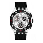 Swatch Men's SUIK400 Quartz Silver Dial Chronogram Black Bands Watch