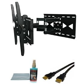 Opteka 32 to 60-Inch Plasma and LCD TV Articulating Dual Arm Tilting Wall Mount for HDTV Displays (Black