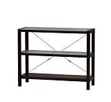 Linon Glass Top Three Shelf Bookcase