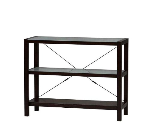 Linon Glass Top Three Shelf Bookcase