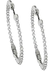 14K White Gold Diamond Hoop Earrings - 1.00 Ct. -- LIFETIME WARRANTY