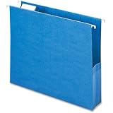 Smead Hanging File Pocket with Tab, 2" Expansion, 1/5-Cut Adjustable Tab, Letter Size, Sky Blue, 25 per Box (64250)
