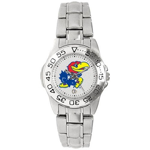 Kansas Jayhawks Ladies Gameday Sport Watch w/Stainless Steel Band