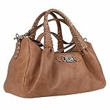 Ghibli Brown Studded Calf & Reptile Leather Satchel Bag
