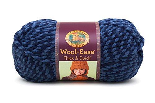 Lion Brand Yarn 640-194B Wool-Ease Thick and Quick Yarn, Denim Twist