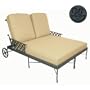Windham Castings Savannah Tailored Back Deep Seating Double Chaise Lounge Frame Only, Coal