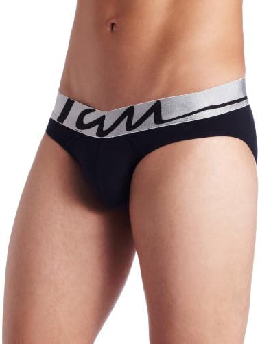 Jam Underwear Men's Silver Brief, Black, Large