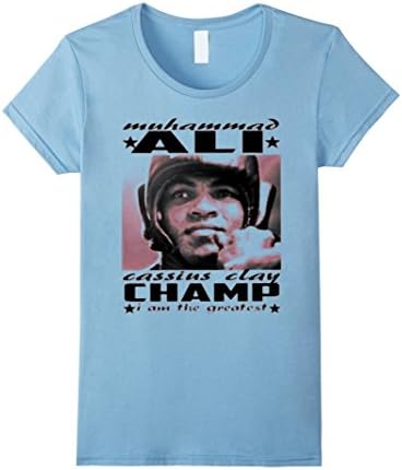 Women's RIP Muhammad Ali T Shirt - cassius clay - boxing t shirt Small Baby Blue
