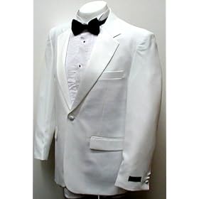 New Mens Single Breasted (SB) One Button White Tuxedo Suit - High Quality, Low Cost, Great Value!
