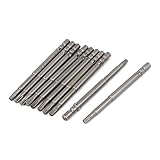 uxcell トルクス・ドライバービット　60mm長さ　グレー　4mmラウンド･シャンク　10個入り