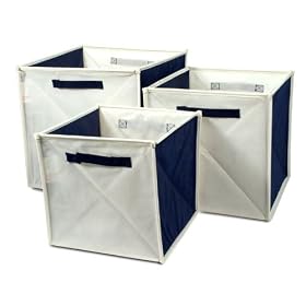 <b>Magic Storage Cubes - Natural & Blue - Set of 3 by Whitney Design</b>