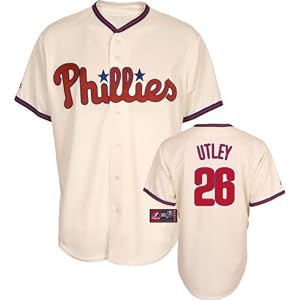 Buy Chase Utley Jersey: Adult 2010 Majestic Alternate Ivory Replica #26 Philadelphia Phillies Jersey