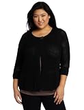 Jones New York Womens Plus-Size Crewneck Cardigan