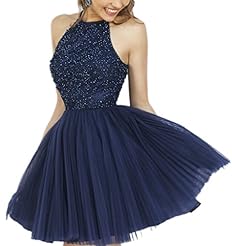Cocktail Short Halter Organza 2016   Lace Backless Beaded Sequined Pleated  Ball Gown Homecoming Dress/Prom Dress/Party Dress/Mini Dress  With Ruffles