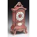 Desk clock mini grandfather white face porcelain rose finish 13.5 inch tall