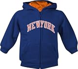 NBA Youth New York Knicks Full Zip Hoodie - R28C8Gkn (Blue, Medium)