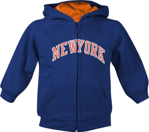 NBA Youth New York Knicks Full Zip Hoodie - R28C8Gkn (Blue, Medium)