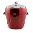 Red Stainless Steel Ice Bucket with Dimples