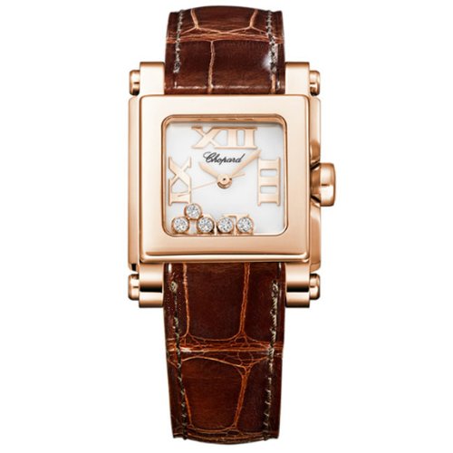 Chopard Happy Sport Ladies Rose Gold Diamond Watch 275349-5001