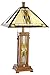 Walnut Mission Style with Night Light Table Lamp