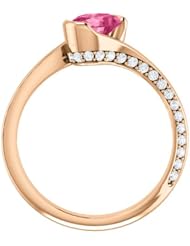 14K Rose Gold 7.00x5.00mm Oval Cut Pink Tourmaline and Diamond Ring -- LIFETIME WARRANTY