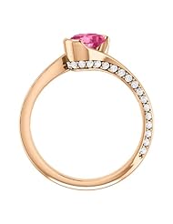 10K Rose Gold 7.00x5.00mm Oval Cut Pink Tourmaline and Diamond Ring -- LIFETIME WARRANTY
