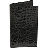 Budd Leather Crocodile Bidente Large Credit Card Secretary