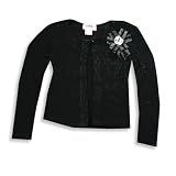 Flowers by Zoe - Girls Sweater Cardigan, Black