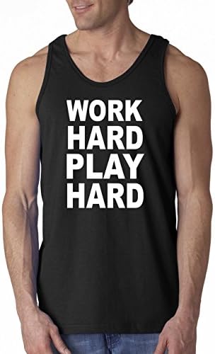 Work hard Play Hard - Funny Tank Top by Cherrybargains - Black - XL