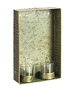 ORIENTAL FEELING Hogar Portavelas Oro Viejo Metal / Cristal 29,50 X 6 X 18,70 Cm ORO VIEJO